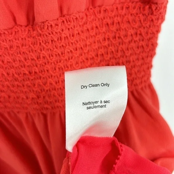 T. Babaton Aritzia 100% Silk Mini Dress With Pockets Women’s Size XS in Coral - Picture 7 of 11